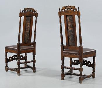 STOLAR, 2+2 st, sk "Crown chairs", barockstil, 1800-talets slut.