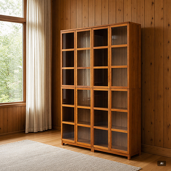 A four section book case, 21st century.