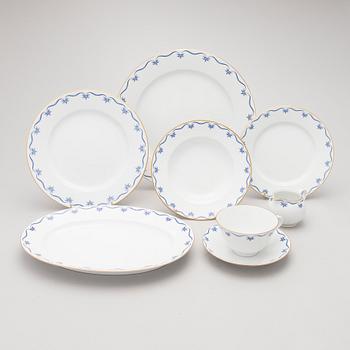 A 'Mårbacka' set of dinnerware and teacups, circa 32 pieces, Rörstrand Sweden, latter half of the 20th Century.