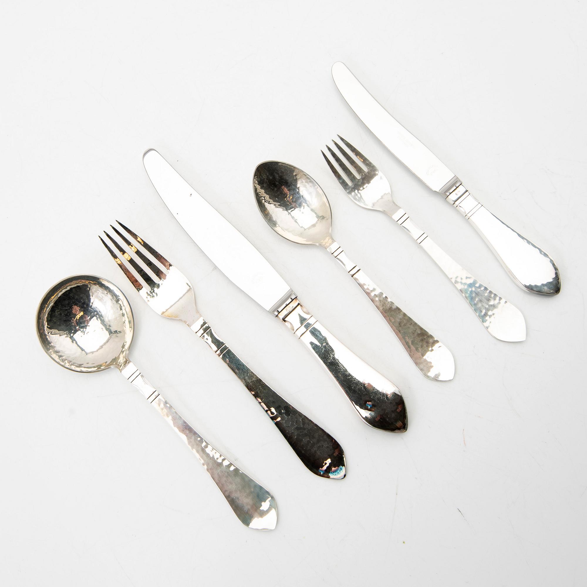 Georg Jensen, Cutlery, silver, 48 pieces, Antique/Continental, Denmark.