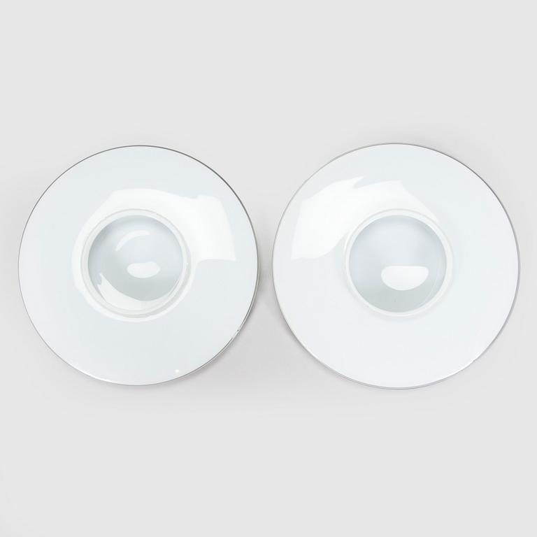 Arne Jacobsen, a pair of 1960's 'AJ-Eklipta' ceiling / wall lamps, for Louis Poulsen/licensed manufacturer Orno, Stockmann.