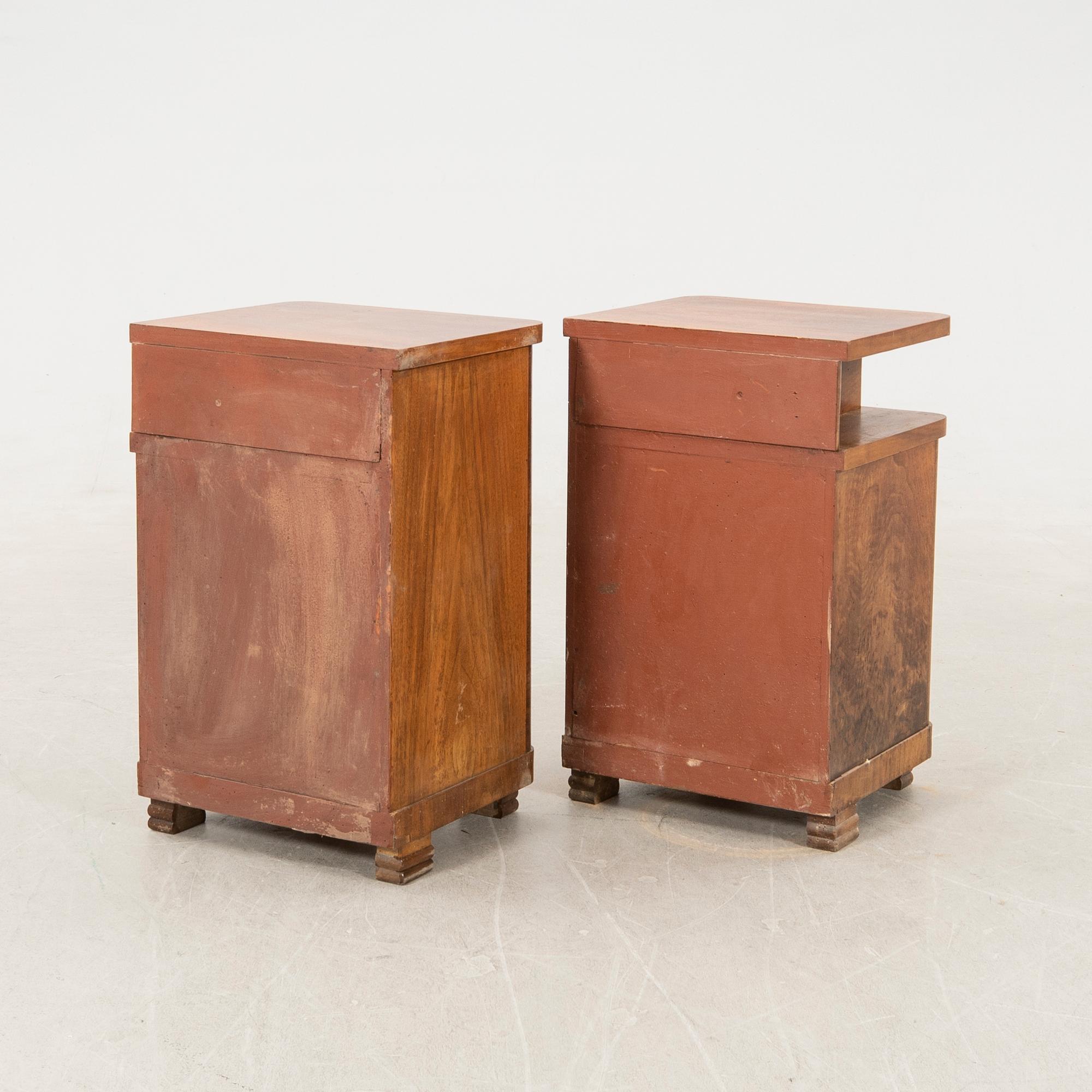 Bedside tables, a pair, Art Deco, first half of the 20th century.