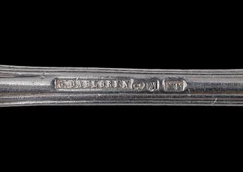 BESTICKSERVISDELAR, 18 st, silver, Gustaf Dahlgren, Malmö 1866.  Totalvikt 1314 g.