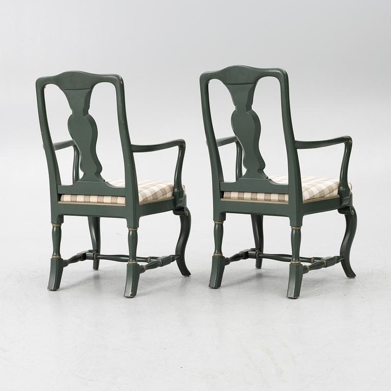 Serving table, as well as armchairs, a pair, Nordiska Kompaniet, 1928.