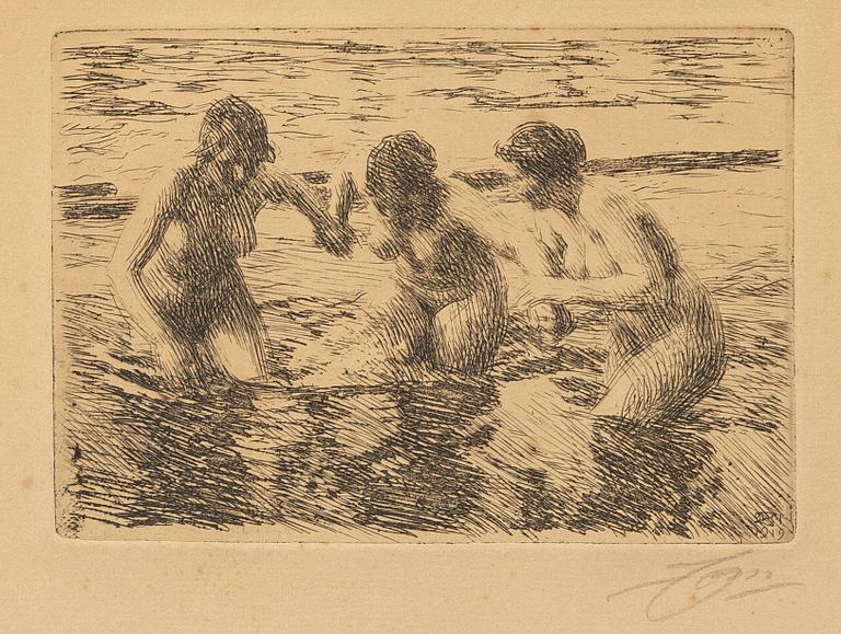 Anders Zorn, "Mot strömmen".