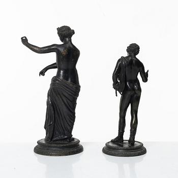 Two bronze sculptures.