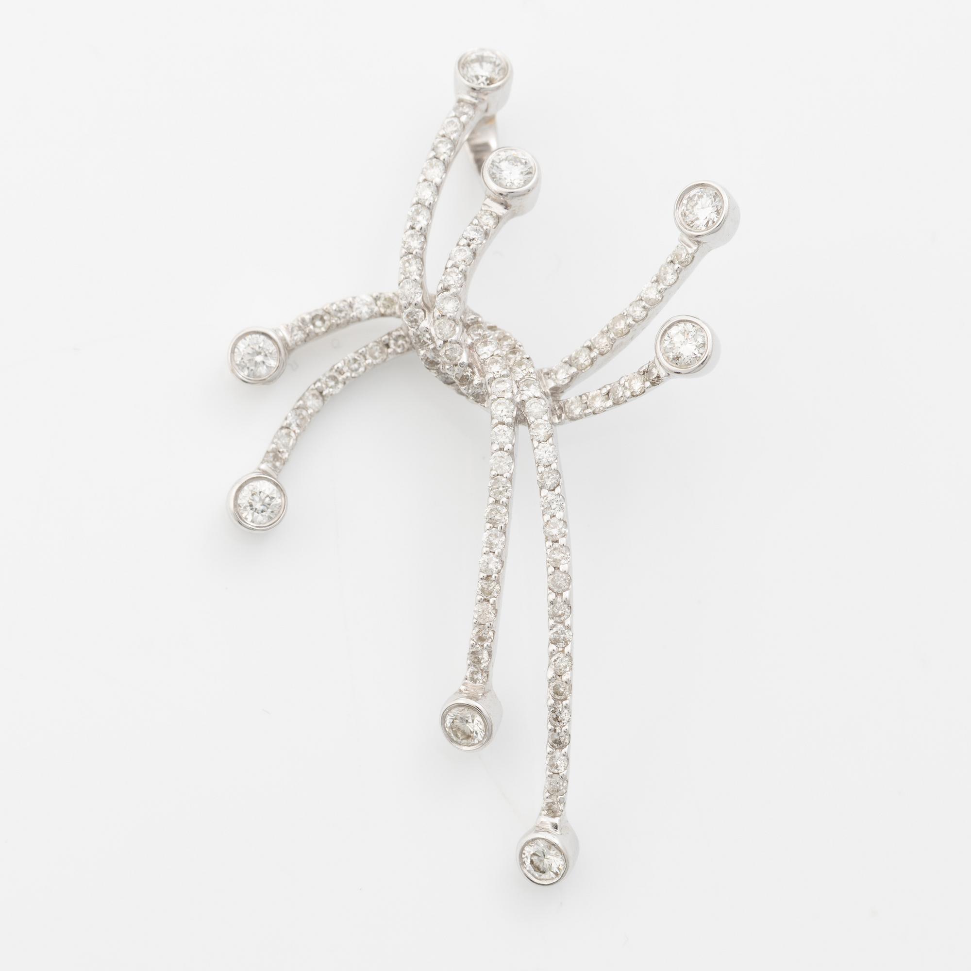 Pendant, 18K white gold with brilliant-cut diamonds.