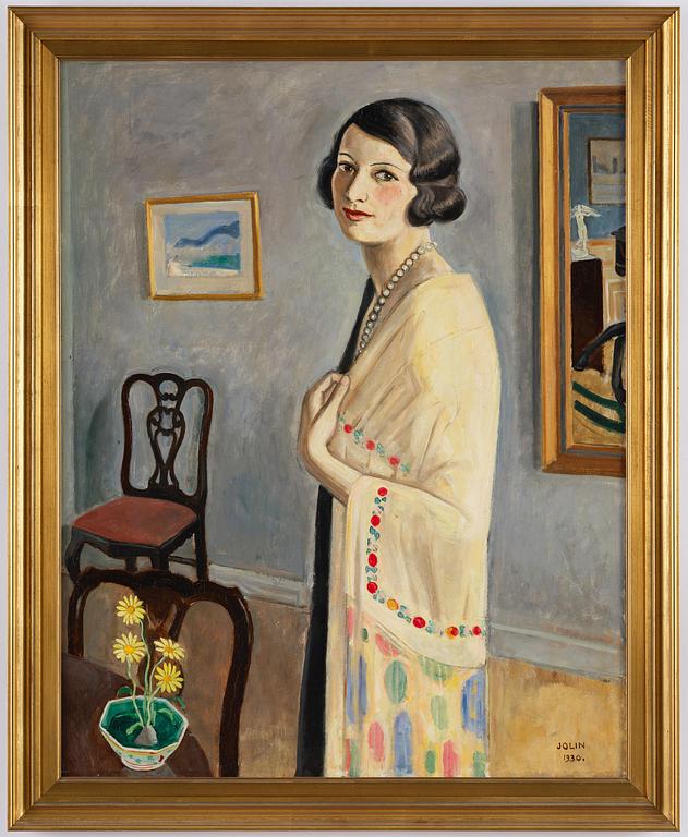 Einar Jolin, Elegant lady in a pearl necklace.