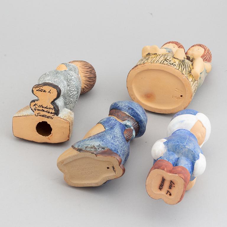 Lisa Larson, four stoneware figurines, for K-Studion, Gustavsberg.