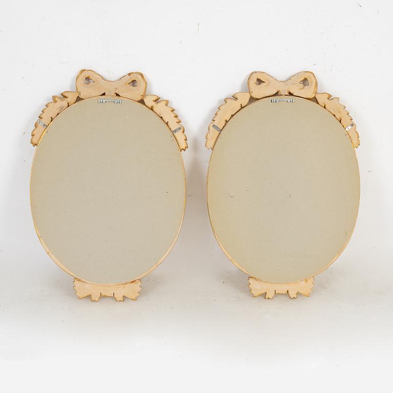 Spegellampetter ett par, gustaviansk stil, samtida.