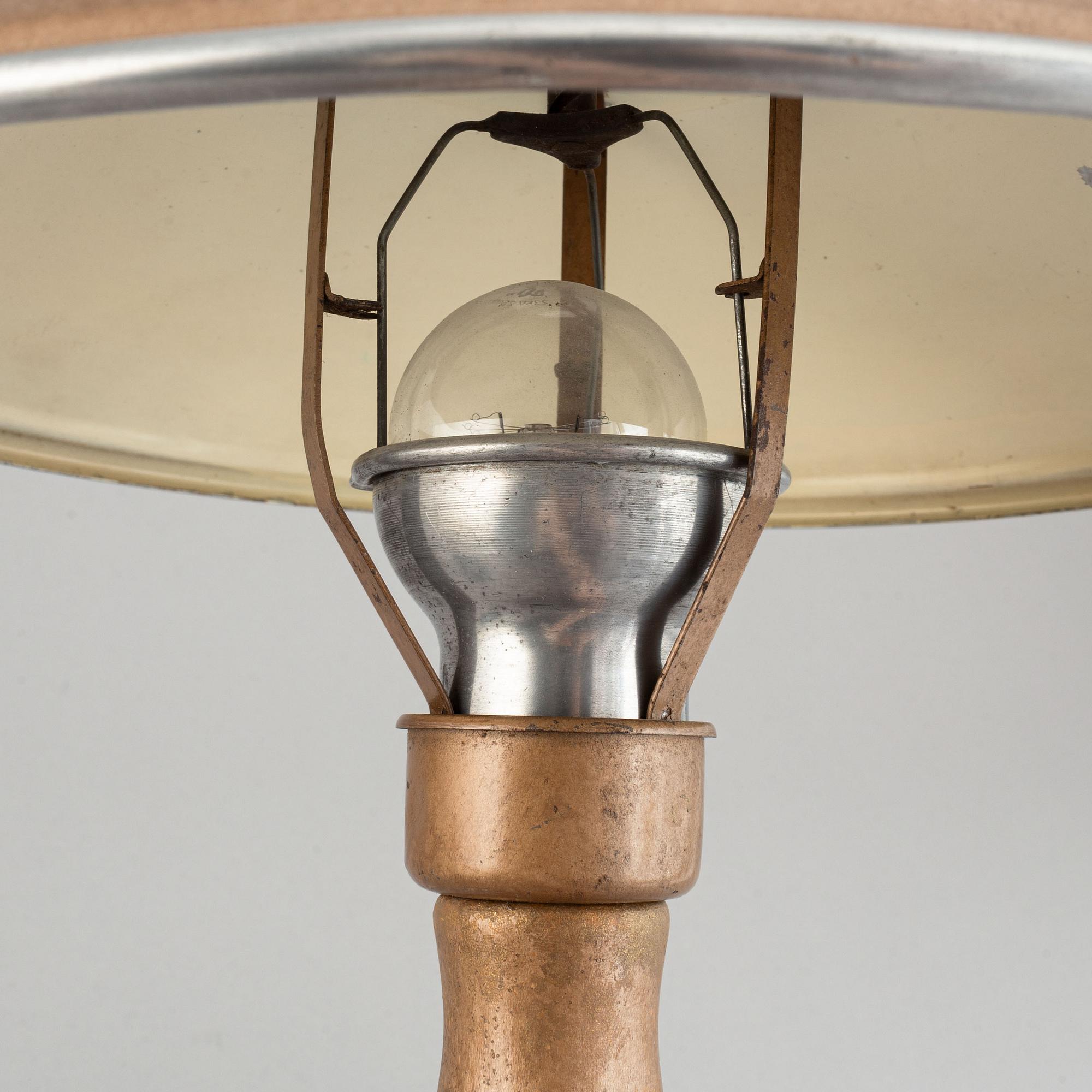 An aluminium table light, 20th Century.