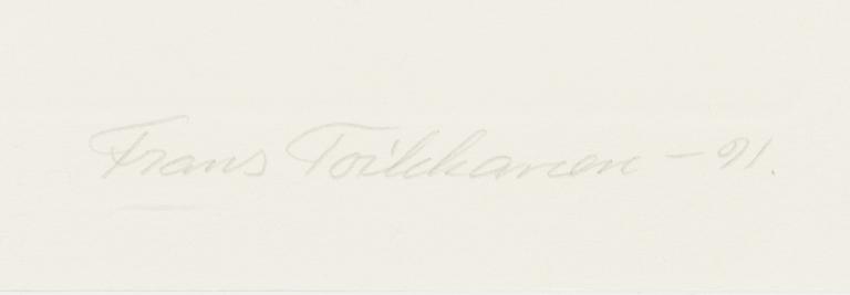 Frans Toikkanen, etching, signed and dated -91, numbered 66/100.
