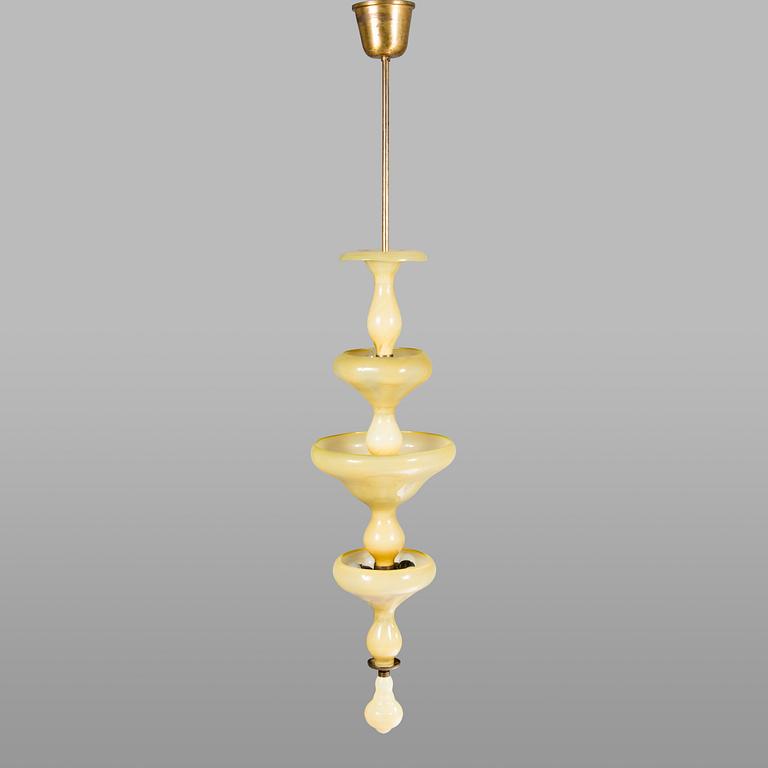 Paavo Tynell & Gunnel Nyman, A 1930s glass pendant light, Taito, Finland.