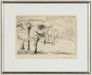 STAFFAN HALLSTRÖM, etching, signed and dated 57. Artist Proof.