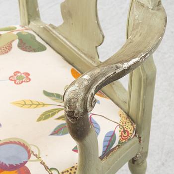 A Swedish rococo armchair, Stockholm, later part 18th century.