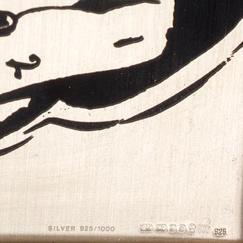 A sterling silver plaque after Salvador Dali. Franklin Mint, 1977.