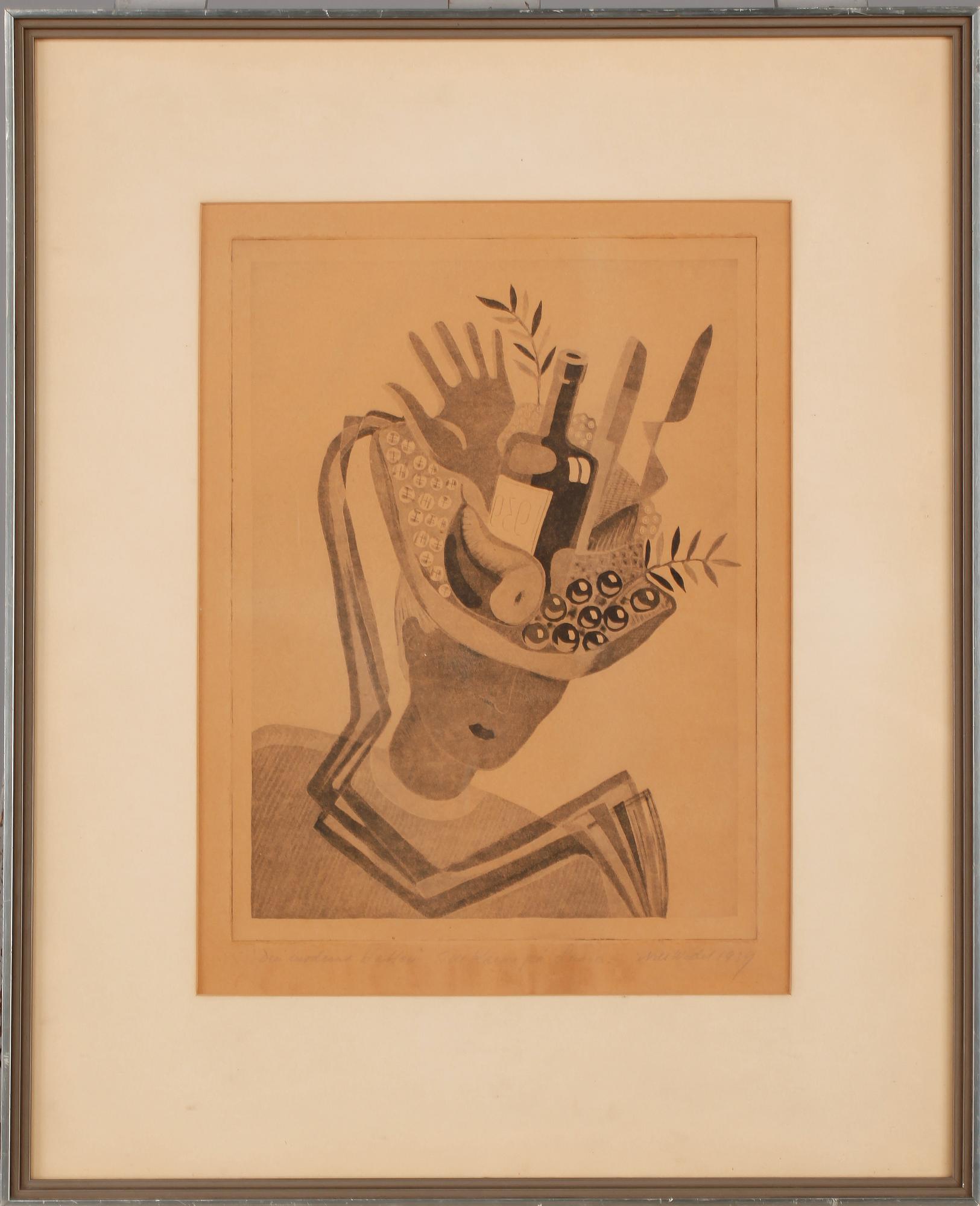 NILS WEDEL, etsning, signerad och daterad 1930.