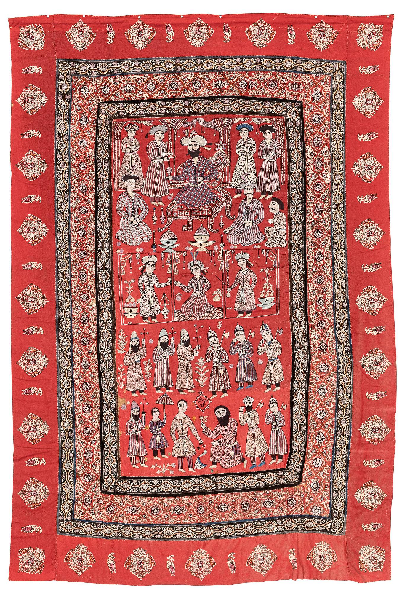 An antique Rasht embroidery, Northern Iran, c. 251 x 170 cm.