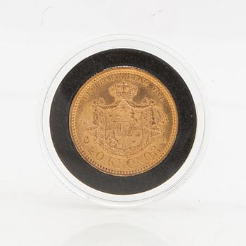 Gold coin Sweden, Oscar II 20 kr, 1878.