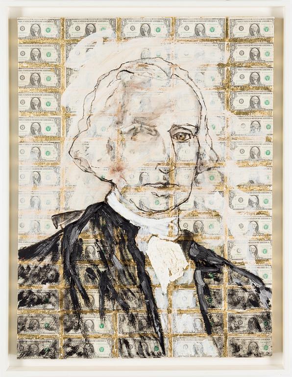 LEE JAFFE, blandtekik/collage, signerad och daterad -84 à tergo.