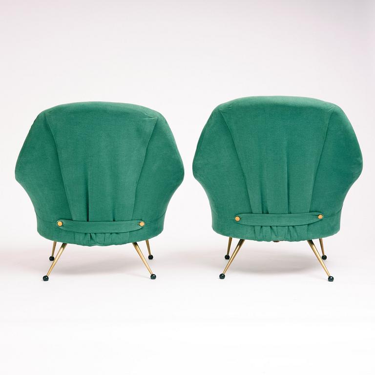 Marco Zanuso, a pair of easy chairs, "Martingala", Arflex, Italy 1950-60s.