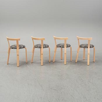 ALVAR AALTO, bord "90A" och stolar, 4 st, "68", Artek.