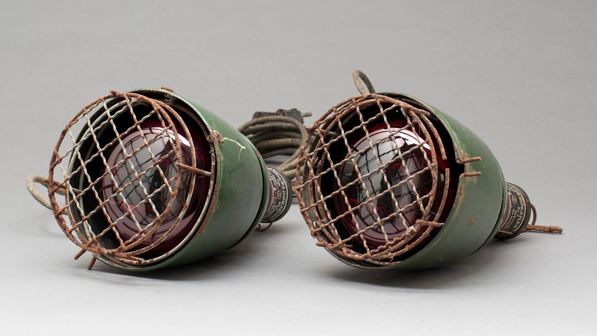 TAKLAMPOR, ett par, Philips Infraflex, 1900-tal.