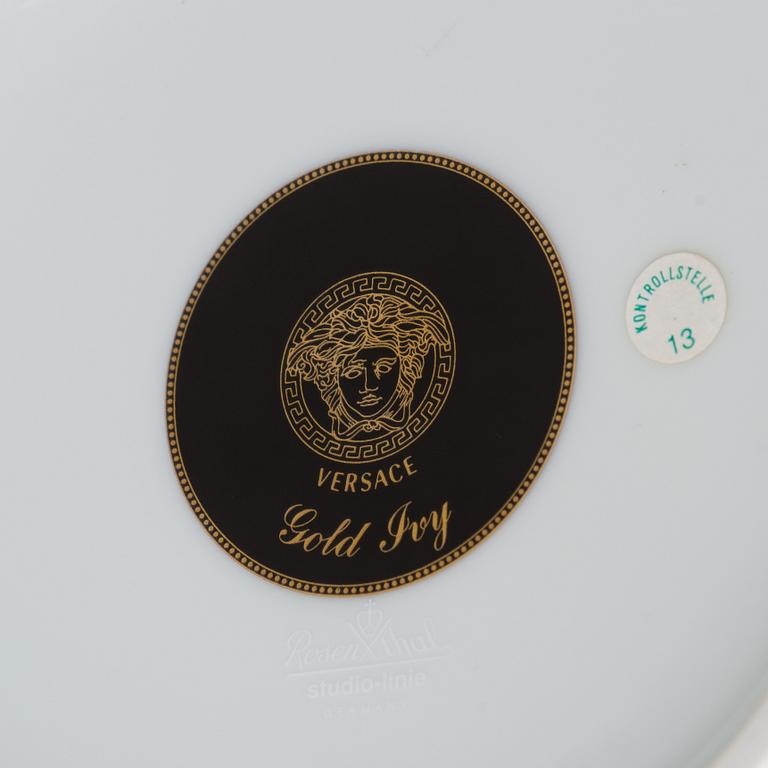 Versace, vas "Gold Ivy", porslin, för Rosenthal Tyskland, 1900-talets slut.