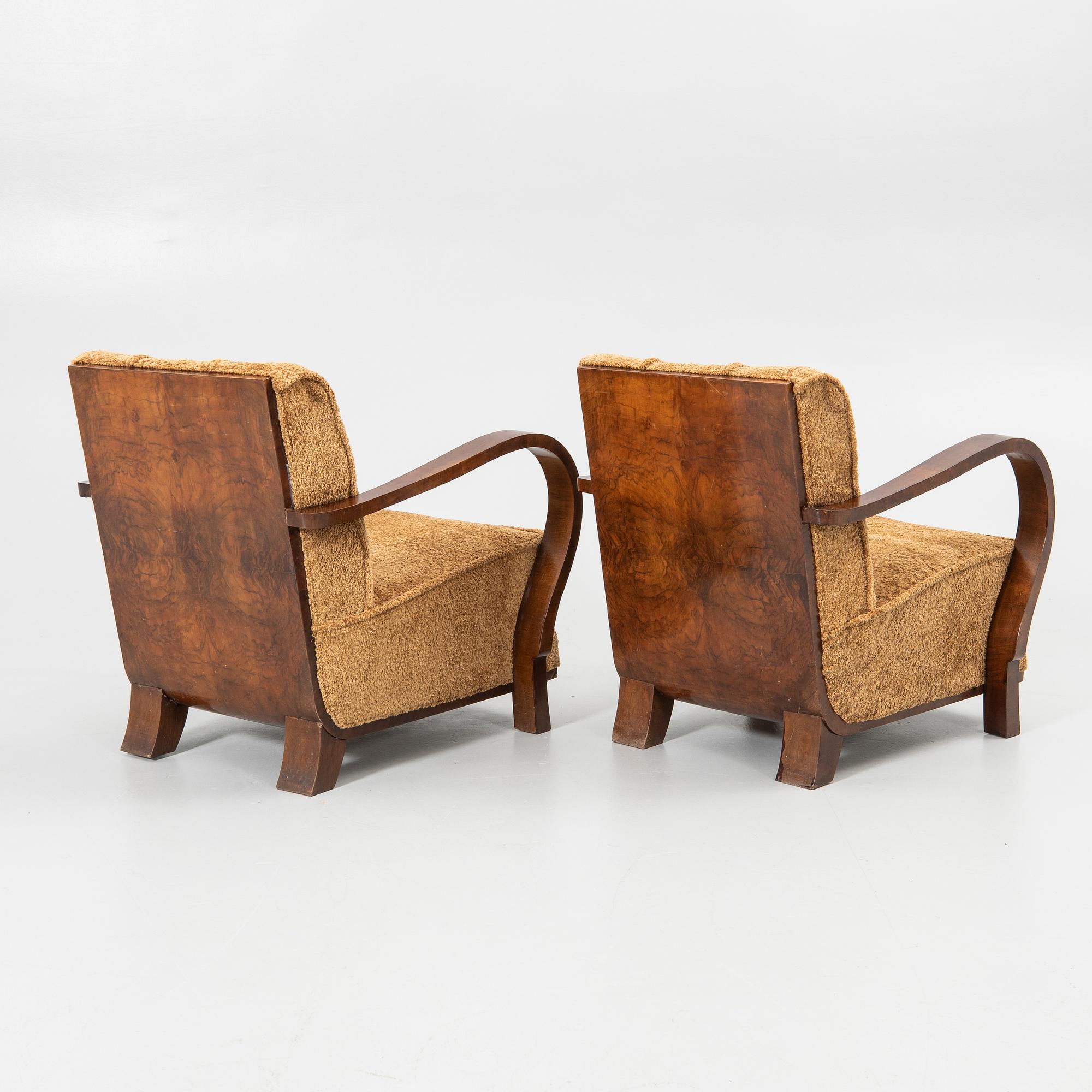 Armchairs, a pair, Art Deco style, 20th century.