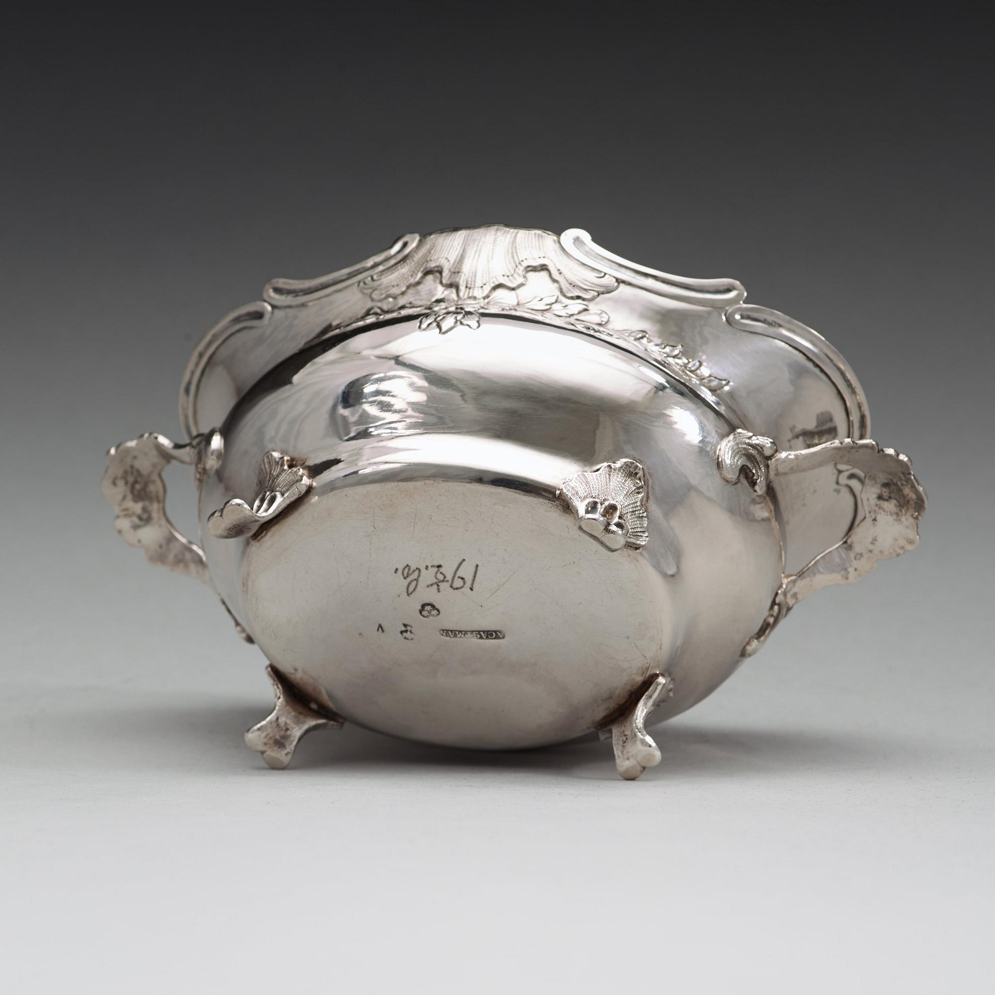 ANDERS CASTMAN dy, Eksjö 1779, konfektskål, silver, rokoko.
