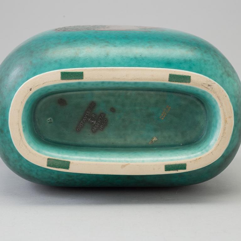 WILHELM KÅGE, an 'Argenta' stoneware  lidded vase from Gustavsberg, 1948.