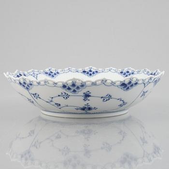 A 'Blue Fluted Full Lace' porcelain serving dish, Royal Copenhagen, model 1019, 1959.