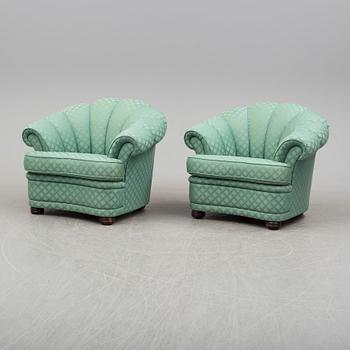 A pair of late 20th century easy chairs.