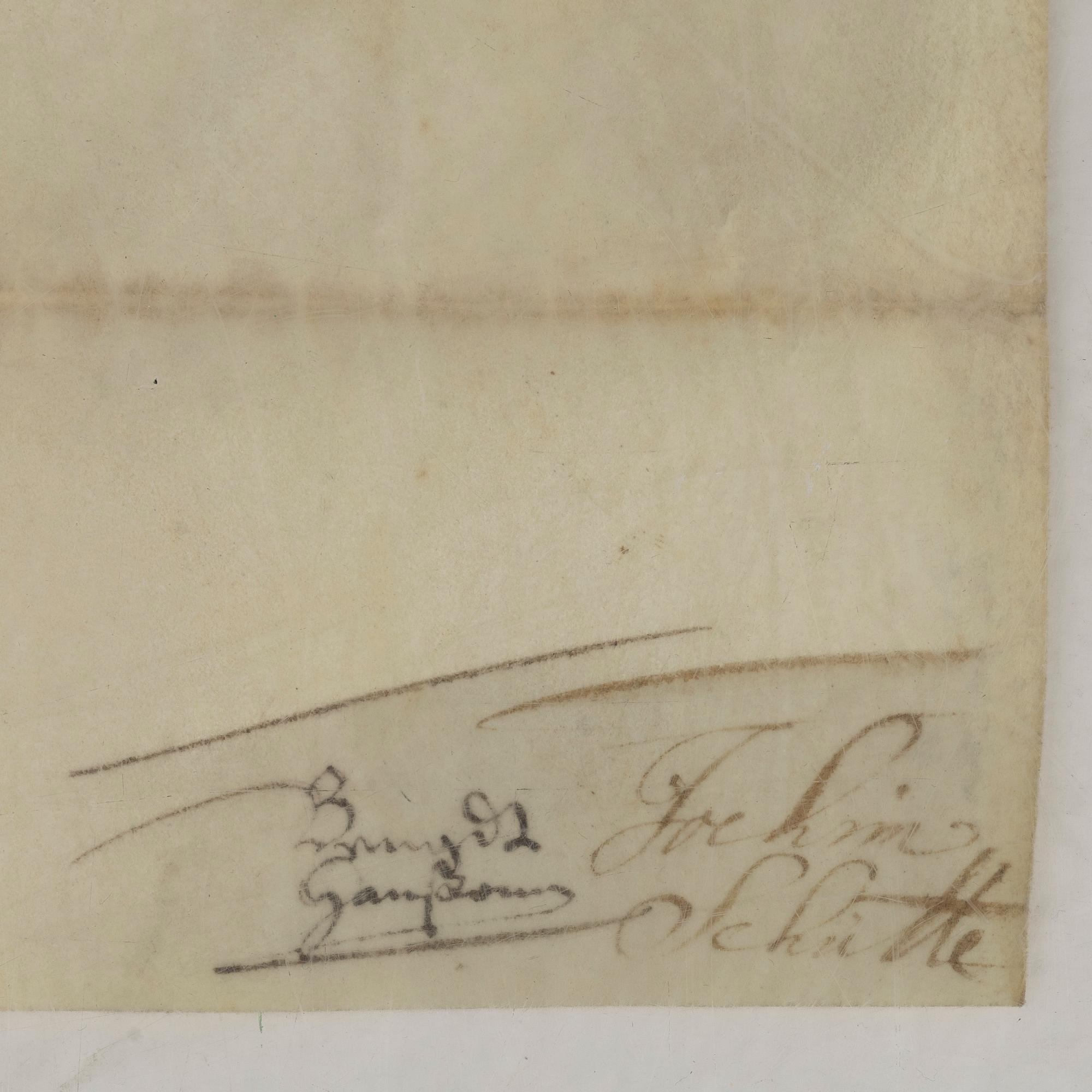 Gift deed signed by Queen Christina, 1647.