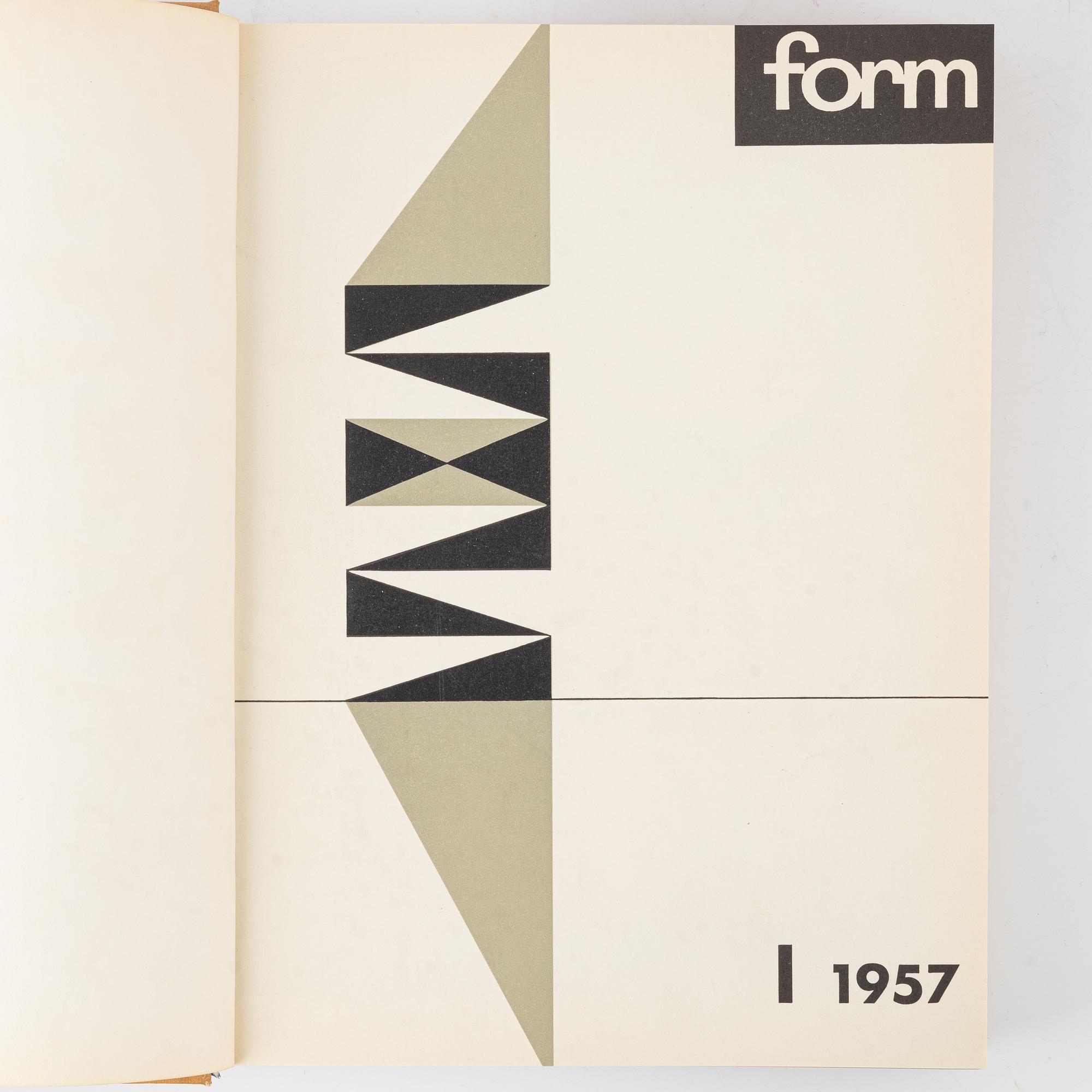 Svenska Slöjdföreningens Tidskrift, 9 band, 1955-1963.