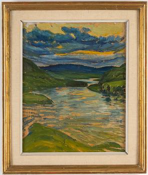 HELMER OSSLUND, oil on grease proof paper/paper-panel, signed.
