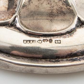 Ljusstakar 5 st silver Ceson Göteborg 1957 samt svenska importstämplar 1900-talets mitt.