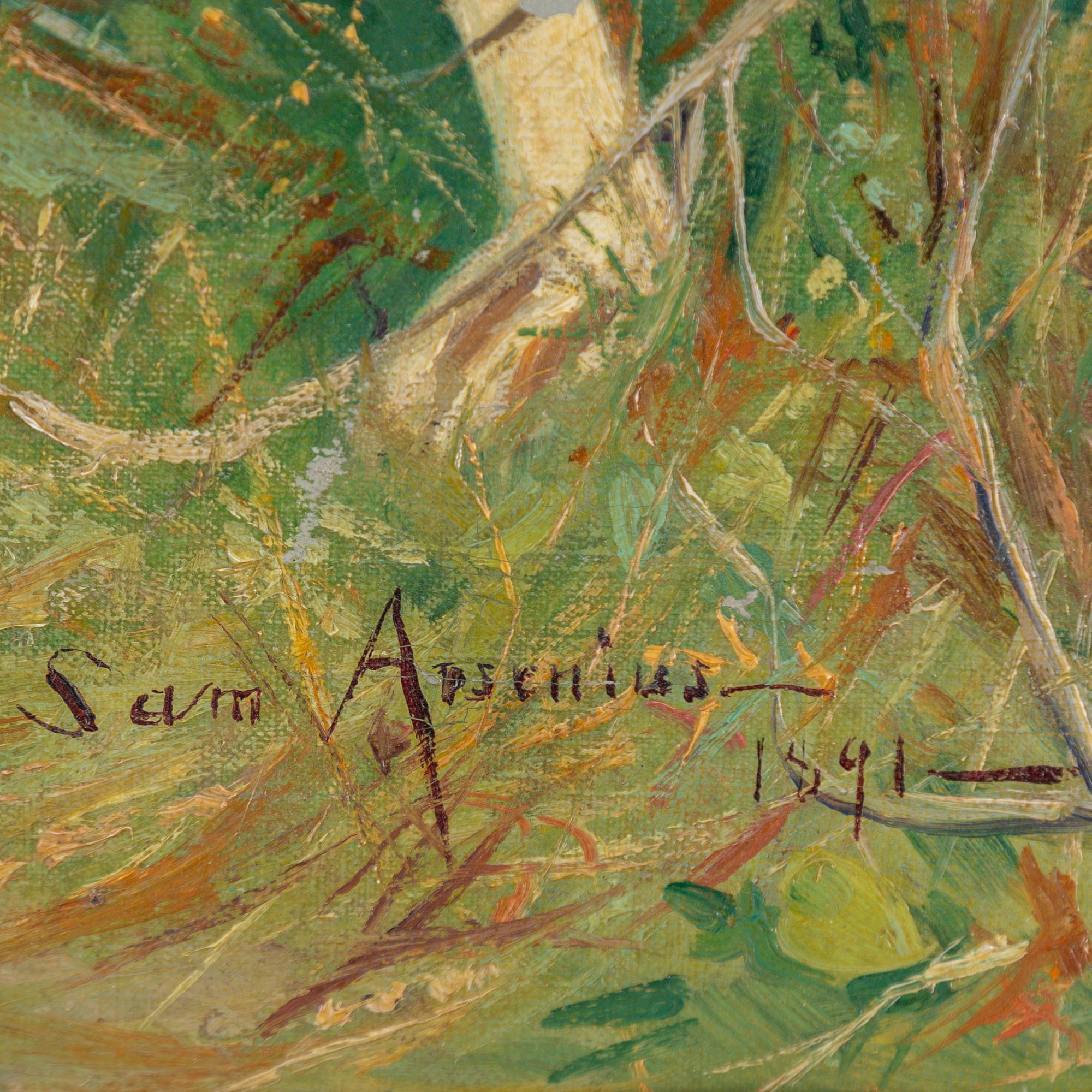 SAMUEL (SAM) ARSENIUS, olja duk, signerad och daterad 1891.