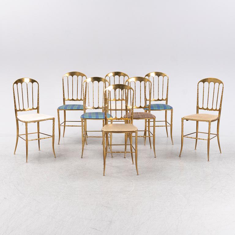 Eight Chiavari style chairs, Italy, second half of the 20th century.