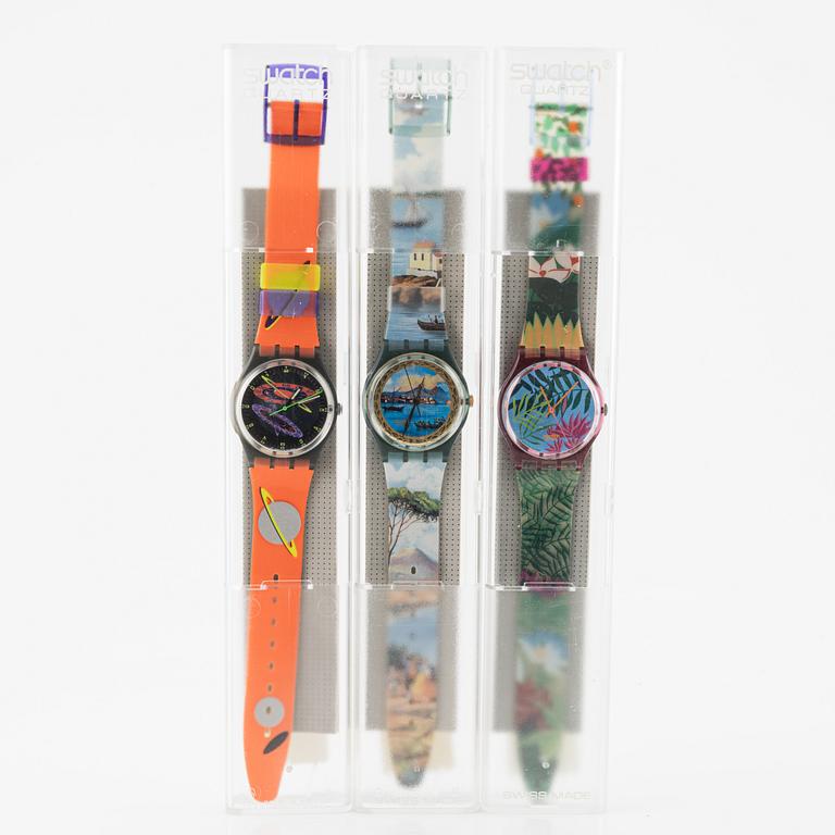 Parti med 18 Swatch-klockor från omkring 1990, "No Reserve".