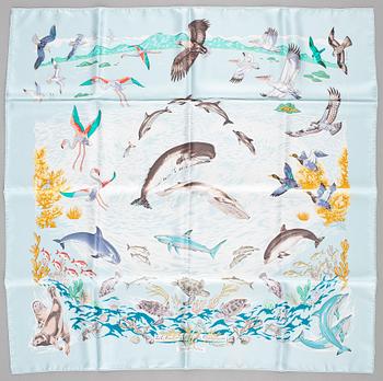 433. HERMÈS, scarf, " La vie Precieuse de la Mediterranée".