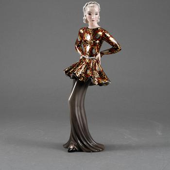 FIGURIN, porslin, Claire Herczeg, Goldscheider, Tyskland, 1920/30-tal.