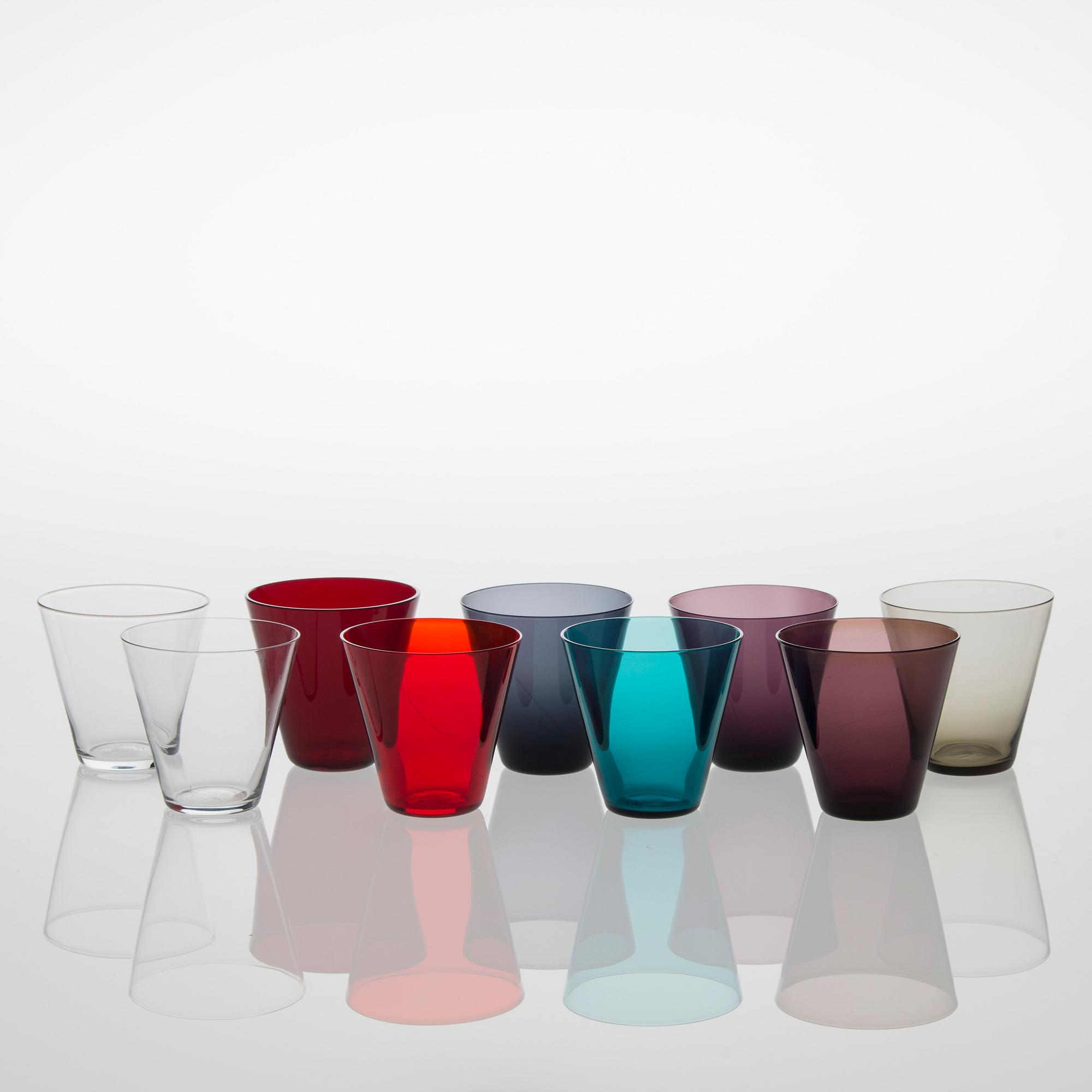 DRYCKESGLAS, 9 st, "Kimara 2744", Kaj Franck, Notsjö.