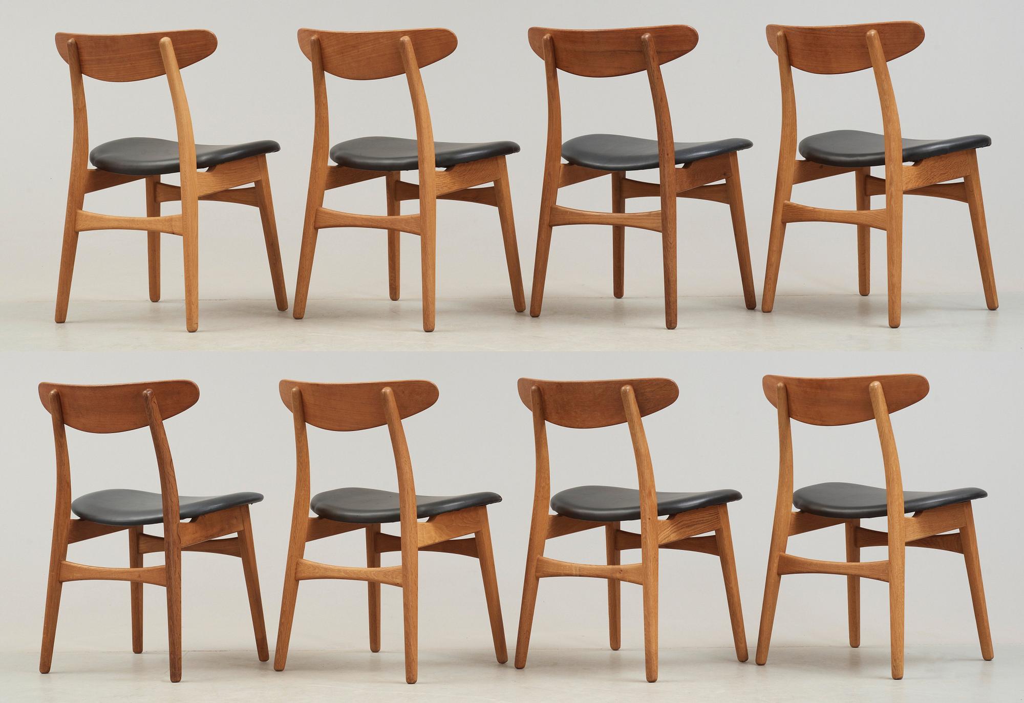 A set of eight Hans J Wegner 'CH-30' teak and oak chairs, by Carl Hansen & Son, Denmark 1950's-60's.