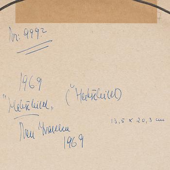 Nell Walden, blandteknik på papper, signerad och daterad -69.