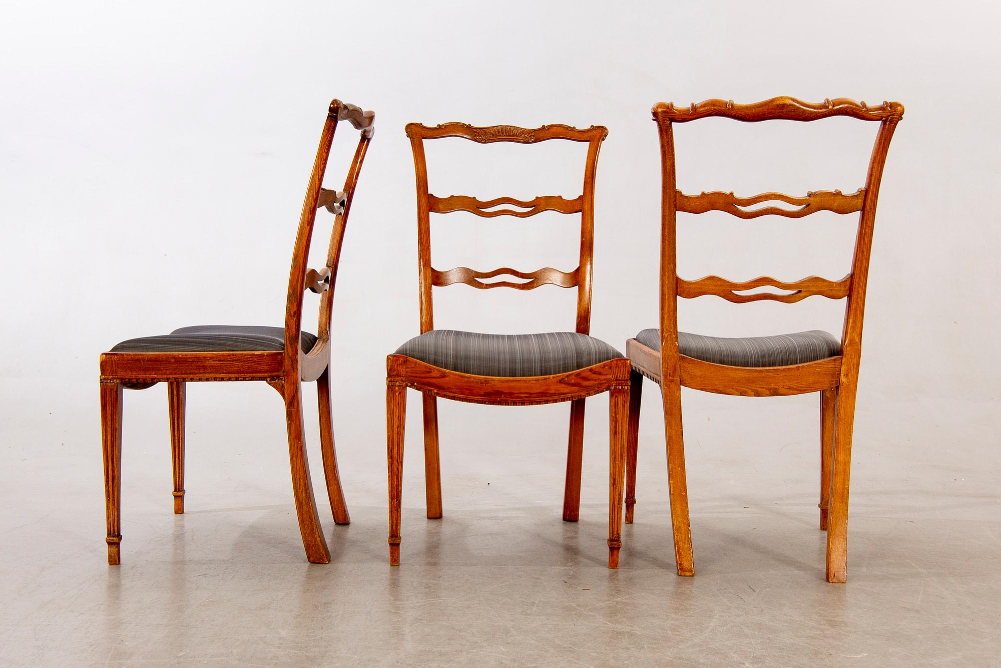 Stolar, 8 st, England omkring 1800.