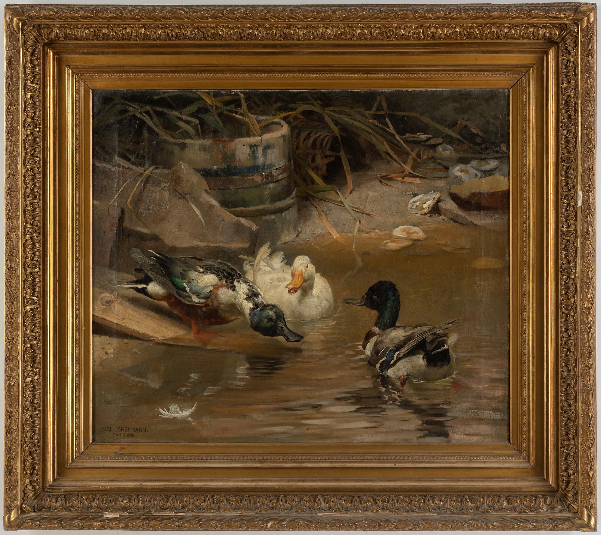 KARL UCHERMANN, oil on canvas, signed and dated Paris 1880.