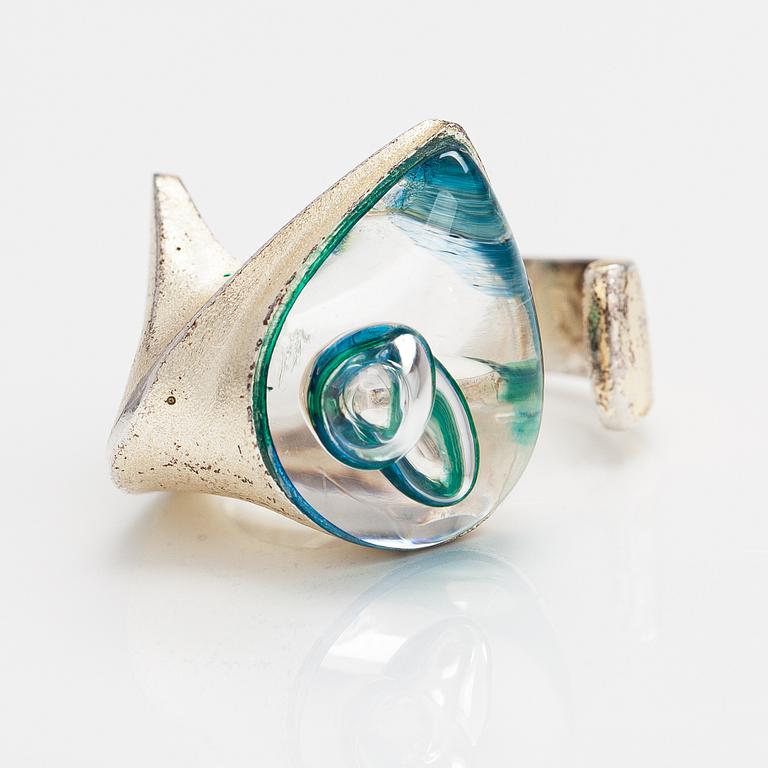 Björn Weckström, "Ara", a sterling silver and acrylic ring. Lapponia 2000.