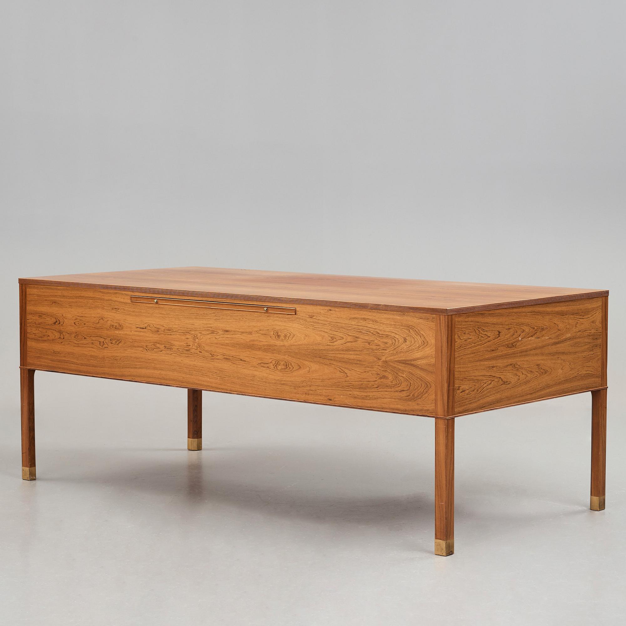 Ole Wanscher, a palisander desk by cabinetmaker A.J. Iversen, Denmark 1940's-50's.