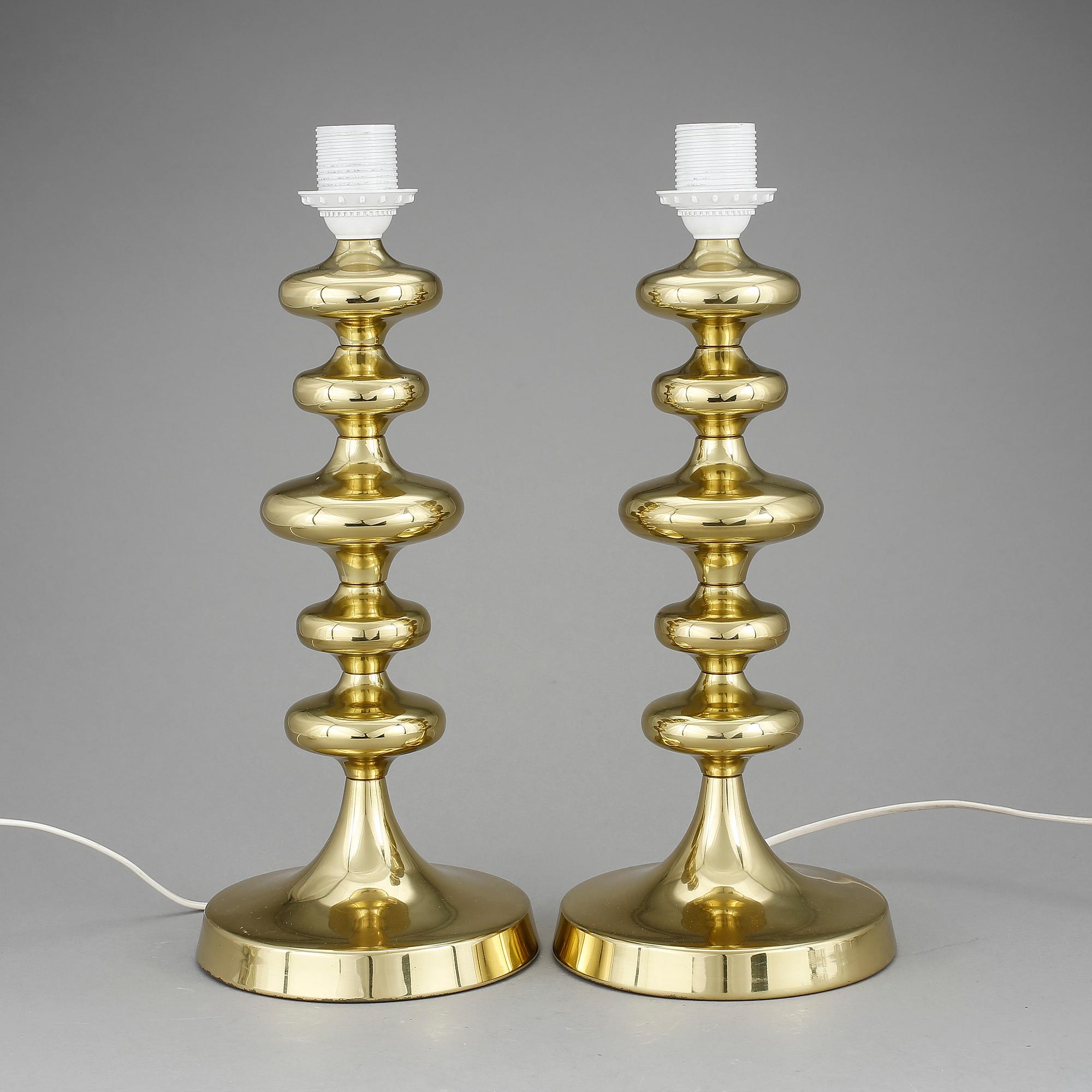 BORDSLAMPOR, ett par, 1900-talets andra hälft.